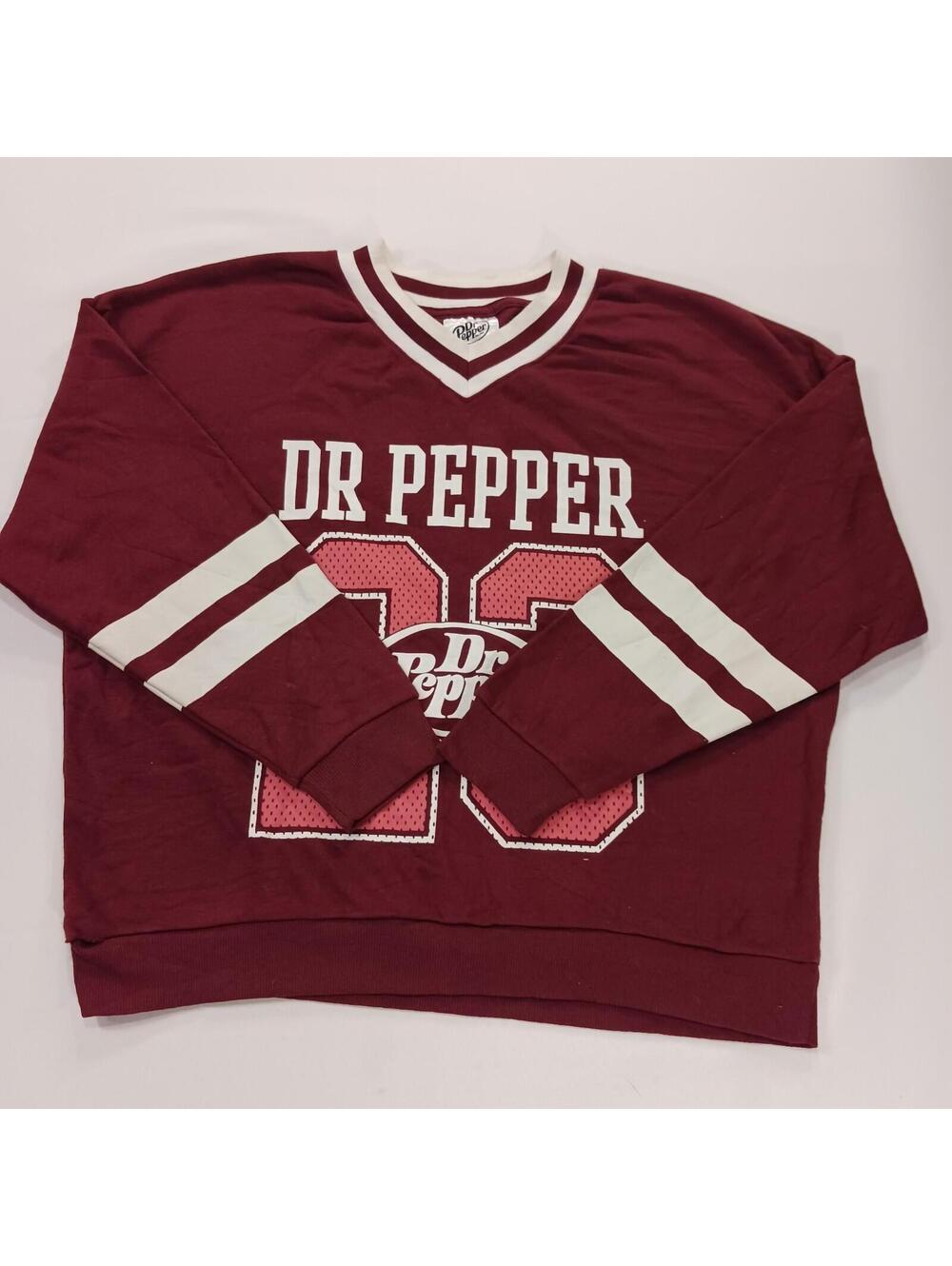 Dr. Pepper 23 RN#77272 Women's Red Cropped Graphic Sweatshirt Size Small